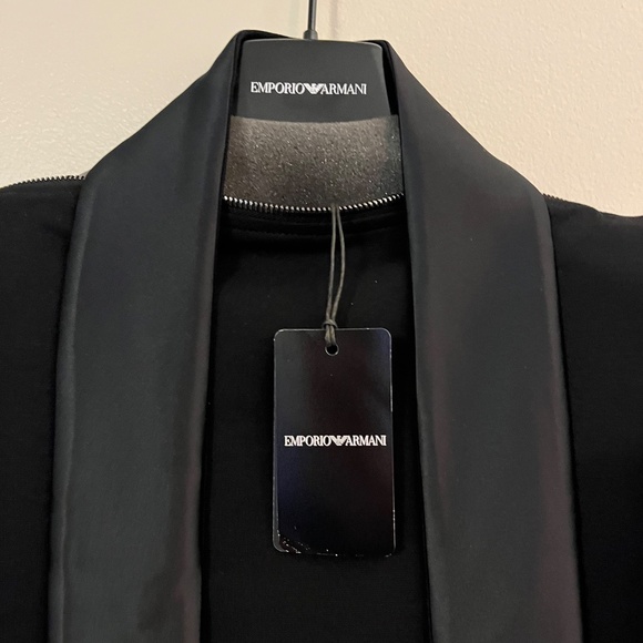 Emporio Armani Zip-Neck Milano Jersey Midi Dress - Picture 5 of 13